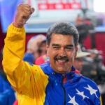 President Nicolas Maduro addresses supporters.